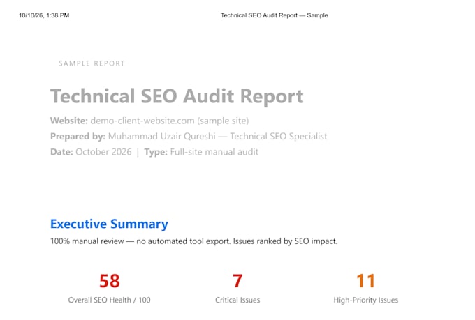 do a complete technical SEO audit of your wordpress website